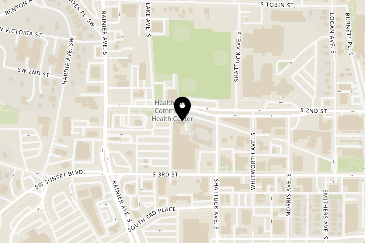 Map showing the location of SMA5H Renton on 203 South 2nd Street, Suite A in Renton