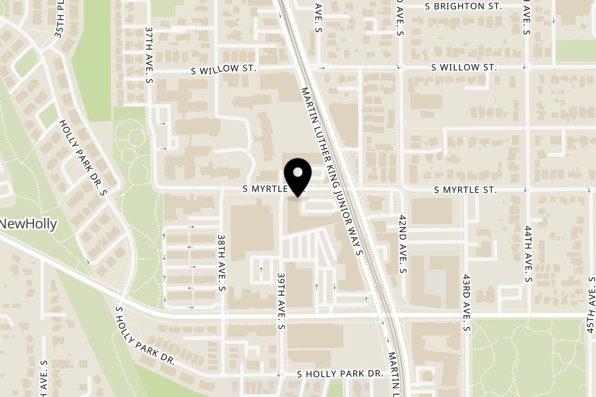 Map showing the location of SMA5H Seattle on 7101 Martin Luther King Jr Way S UNIT 107 in Seattle